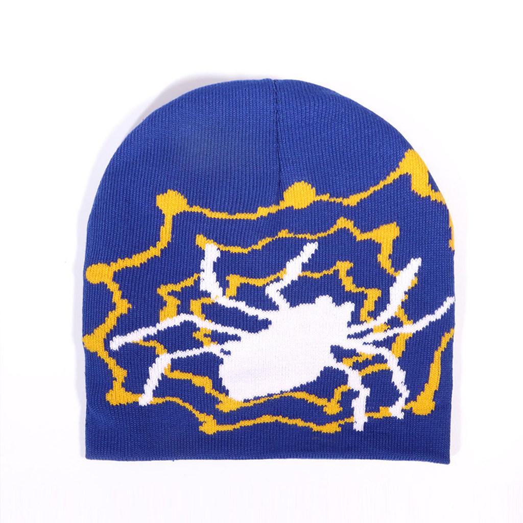 Spider Pattern Knit Beanie With Warmth For Winter Outdoor Casual Wear