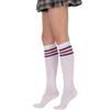 1 Paar Kniehohe Röhrensocken für Damen, Geeignet für Ganzjahreswärme - Unifarben & Gestreifte Sportsocken, Beinwärmer für Sport & Freizeit