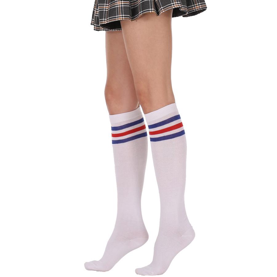 1 Paar Kniehohe Röhrensocken für Damen, Geeignet für Ganzjahreswärme - Unifarben & Gestreifte Sportsocken, Beinwärmer für Sport & Freizeit