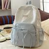 Damen Rucksack Studenten Schultasche College Stil Schleife Polo Punkt Rucksack