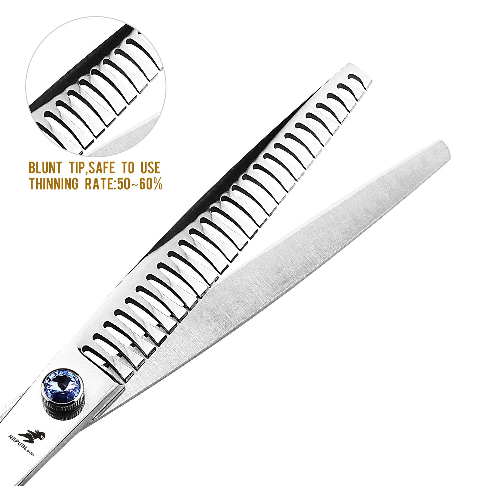 

8.0 inch Nimpson, silver, fishbone tooth scissors, pet grooming scissors JS