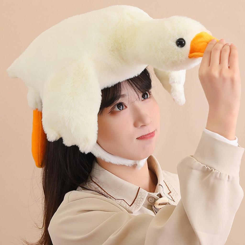 Haberly Duck Costume for Halloween, Cosplay, Events, Costumes, School Festivals, Fluffy Cap, Cold Weather Protection, Earmuffs, Snow Country, Photo