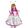 Mädchen Halloween Alien Cosplay Kostümset Weltraum Süße Kleid Armstulpen Haarreif Zubehör