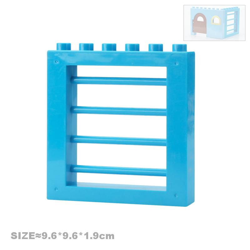 Große Bausteine Haus Zubehörteile Dach Fenster Wand Konstruktion Zusammenbauen Duplo Steine Lernspielzeug für Kinder Geschenk