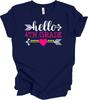 Hello 4th Grade - Cute Arrow & Heart Design - Unisex School Shirt