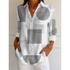 Women's Shirt Graphic Geometric Vintage Tropical Daily Long Sleeve Shirt Collar Regular Tops Work Daily Buttons Printed Fall