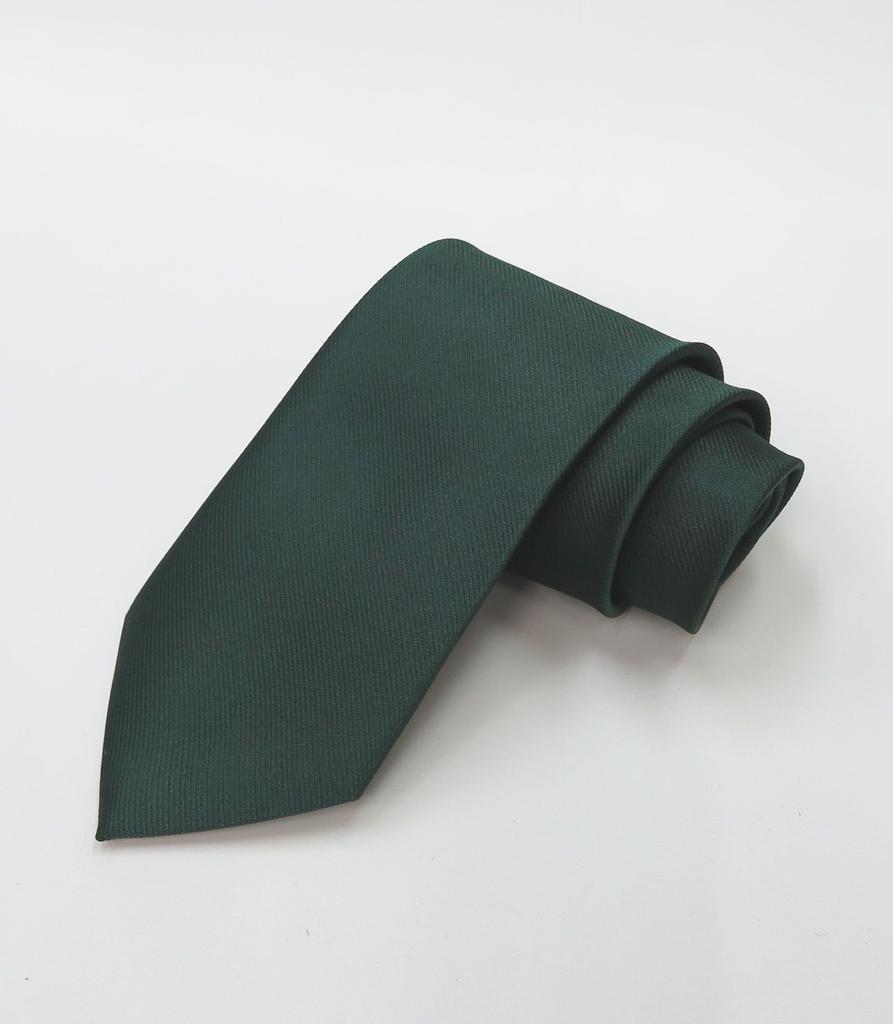 [GANJI] Business Necktie, Jacquard Weave, Solid Color, Made in Japan, 30 Colors, Boxed (Moss Green)