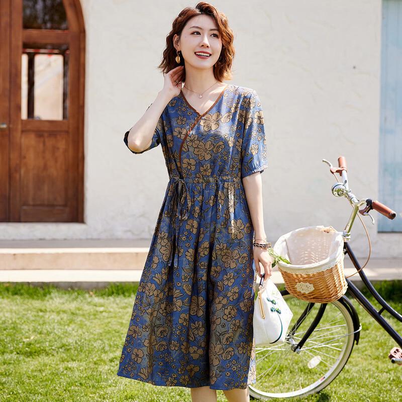 

Pastel Summer Floral A-Line Midi Dress 2XL