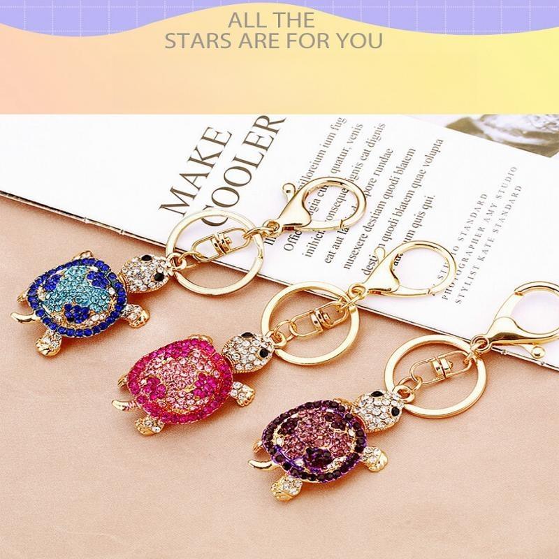 Lovely Car Turtle Keychain Metal Keyring Women Bag Pendant Suitable For Gifts