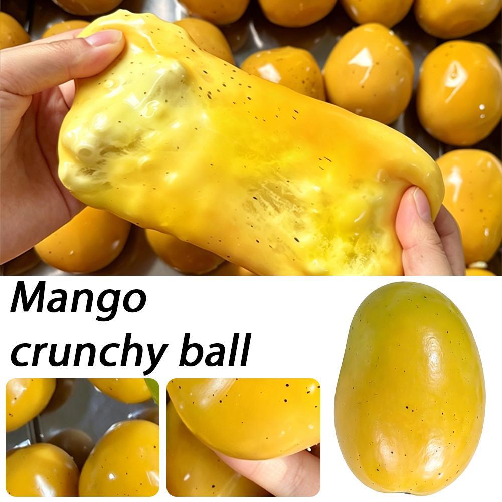 Crunchy Mango Stress Ball Squishy Color-Changing Mango Squeeze Asmr Sensory Adhd Anti Stress Relief Fidget Toys For Kids &Adults