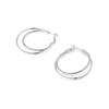Tide Summer Silver Double Line Large Circle Thin Circle Temperament Gold Versatile Earrings