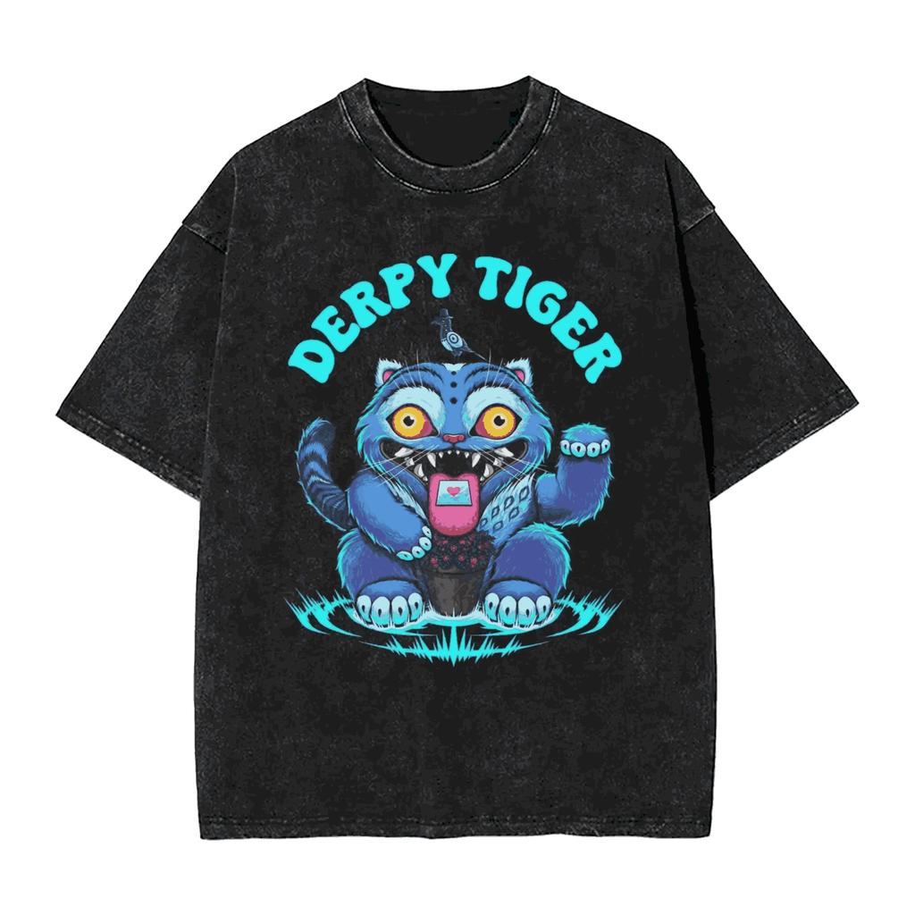 Saja Boys Kpop Demon Hunters Graphic Print T-Shirt Vintage Washed Cotton Men Women Streetwear Harajukuj Fashion Summer New Tee Casual Oversized Top