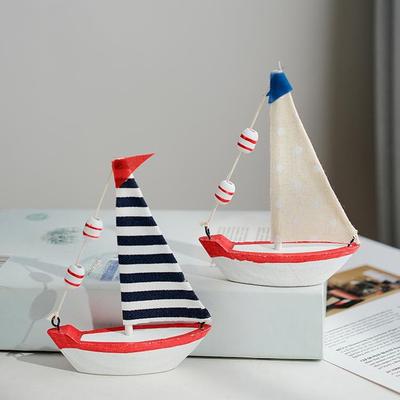 Neues 1 Stück Kleines Holzboot Dekoration Dekorative Boote Ornament Dekor Harz Segelboot Modell Nautisch Themenbezogenes Schmuckstück