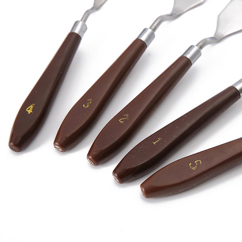 5dílná sada plastových malířských špachtlí pro míchání olejových, akvarelových a akrylových barev