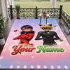 Personalizowany Tekst Wzór Biedronka Miraculous Dywanik Podłogowy Miękki Dywanik Wewnętrzny Salon Sypialnia
