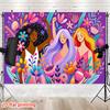 2D Multicultural Women Background for Art Studio and Photo Shoots