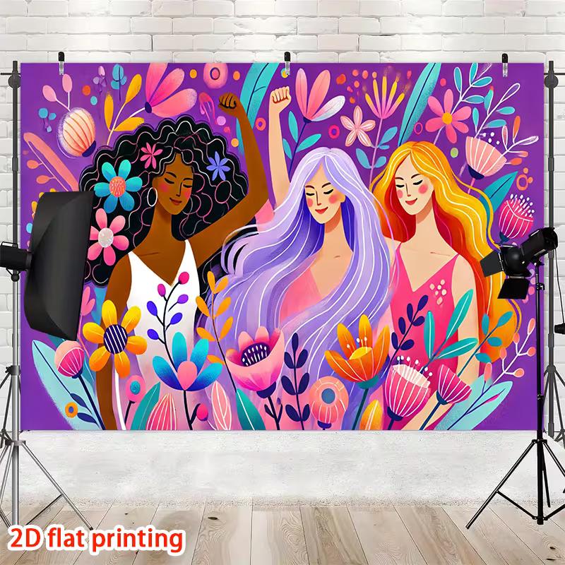 2D Multicultural Women Background for Art Studio and Photo Shoots 47.2x31.5inch/120*80cm