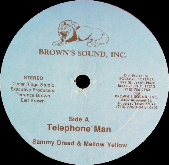 

12inch Record SAMMY DREAD MELLOW YELLOW ROBER Telephone Man Tonight NONE Browns Sound 1984 US Reggae Ska Dub Used