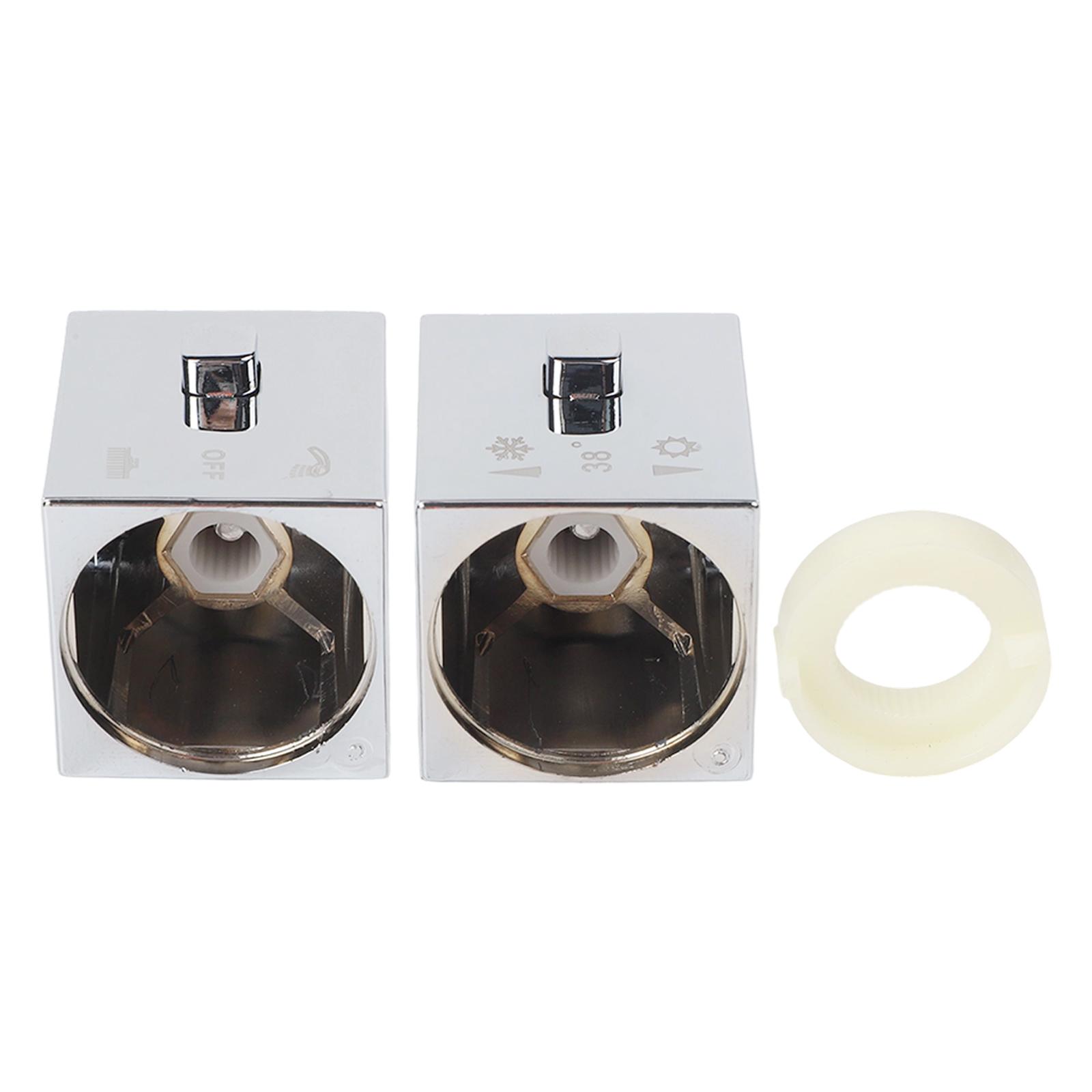 1 пара квадратных ручек управления температурой для душевого термостатического смесителя SMA с хромированной отделкой и установочным винтом China Mainland