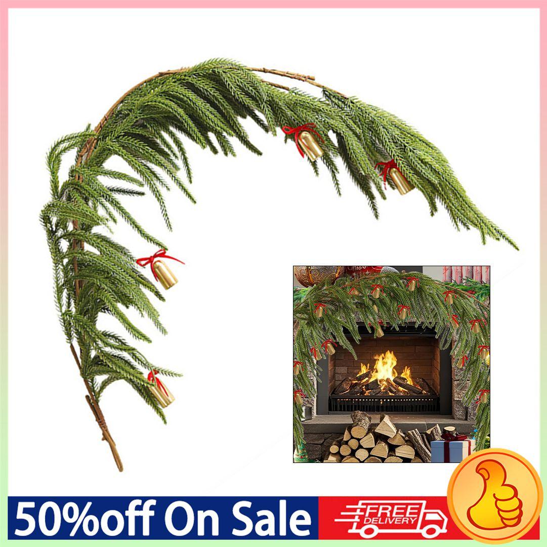 

100cm Christmas Decor Rattan Simulation Pine Cypress Rattan Norfolk Pine Green Plant Rattan Artificial Norfolk Pine Garland China Mainland
