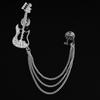 Men's Korean Style Eagle Guitar Brooch with Rhinestone Chain Badge