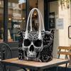 Gothic Skull Pattern Tote Bag Portable Shopping Handbag For Daily Use