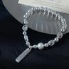 Xiaohongshu Bestseller: Versatile Silver Irregular Beaded Faux Pearl High-End Stretch Bracelet