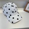 K-styleretro leopard print cow polka dot baseball cap women's thin peaked cap big head circumference showing face small autumn