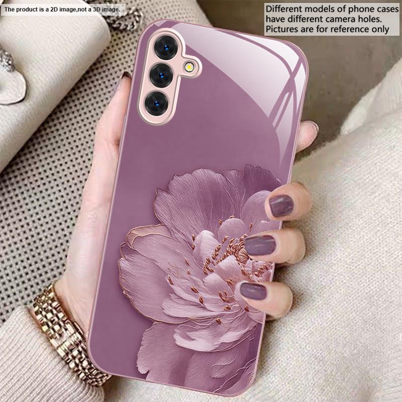 Gradient colored flowers For Samsung A01 A02 03 Core 04 05 06 10 12 13 14 5G 15 16 M02 12 Note 8 9 10 20 glass Ultra phone case