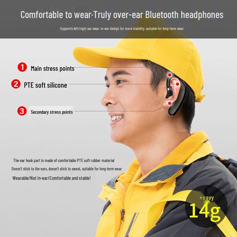 OKSJ Single Ear Ear-Hook Wireless Bluetooth Headset