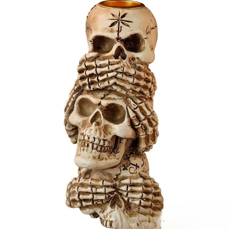 Resin Handicrafts Bone Candlestick Candle Holder Halloween Accessories Skeleton Candelabros Home Decoration Accessories