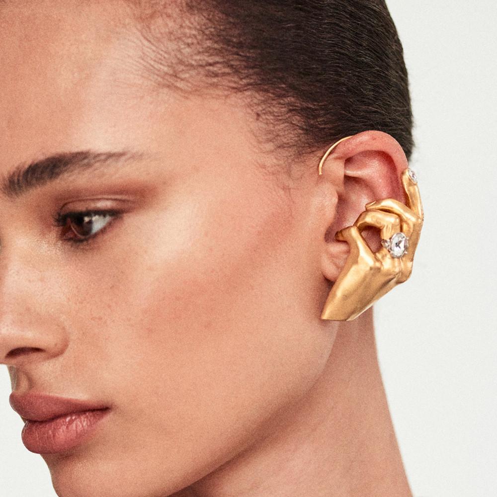 1PC New Arrival Metal Hand Left Earcuff Earrings For Women Jewelry Fashion Show Model' Statement Accessories