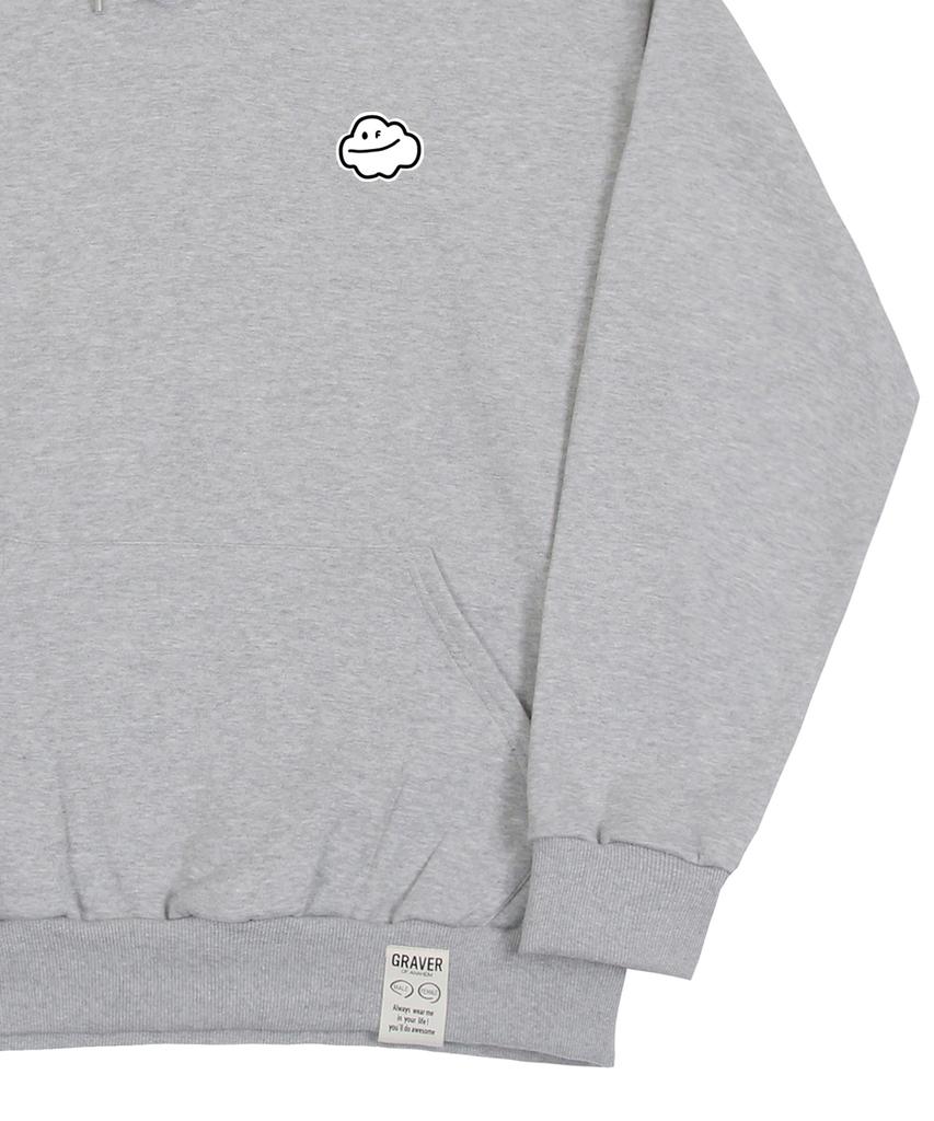[Unisex] Small Cloud Smile Hoodie_Gray