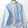Women's Back Split Short Shirt Design Folded Pocket Jacket Leisure Outside Female Blouse
