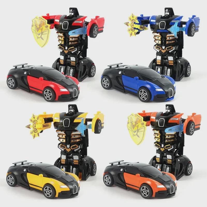 Kids' Transforming Inertia Car Toys - Sports Racing Collision Cars for Boys
