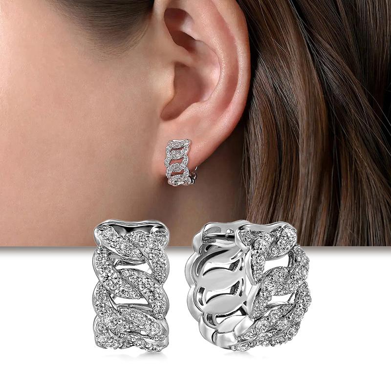 Huitan Заявление Женские Серьги-Кольца Дизайн Цепи Современные Модные Женские Серьги с Фианитами Темперамент Стиль OL Леди