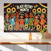 2D Plane, 1 Banner for Black History Month - African American Youth and Sunflower Design, Celebration of Black History