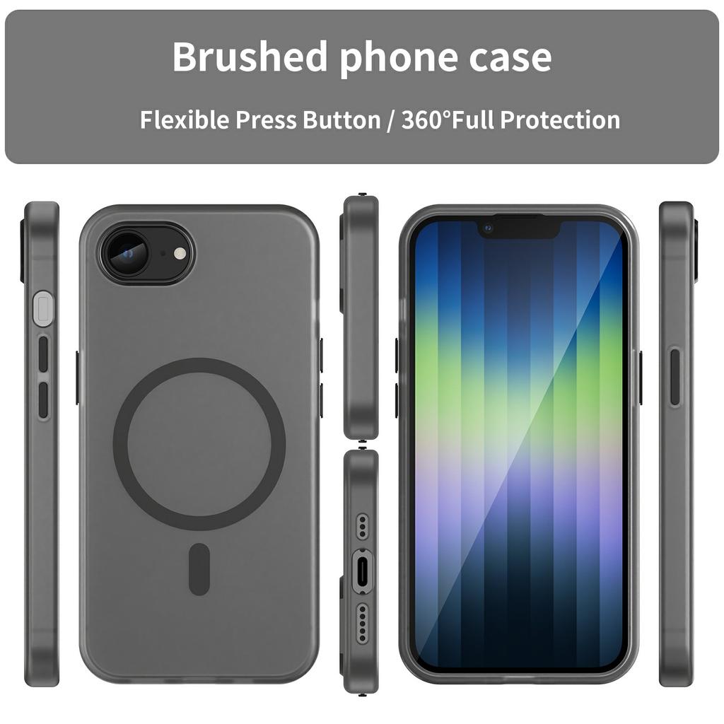 For iPhone 16e Case Compatible with MagSafe Slim Matte Translucent TPU+PC Phone Cover
