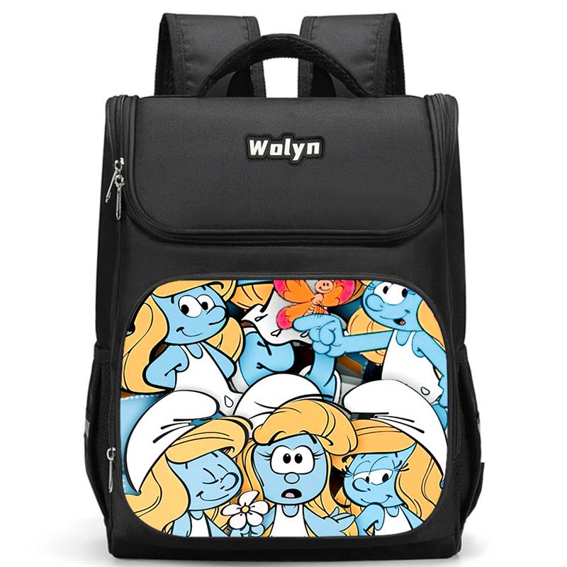 Smurf Anime Backpack Student Schoolbag Computer Bag