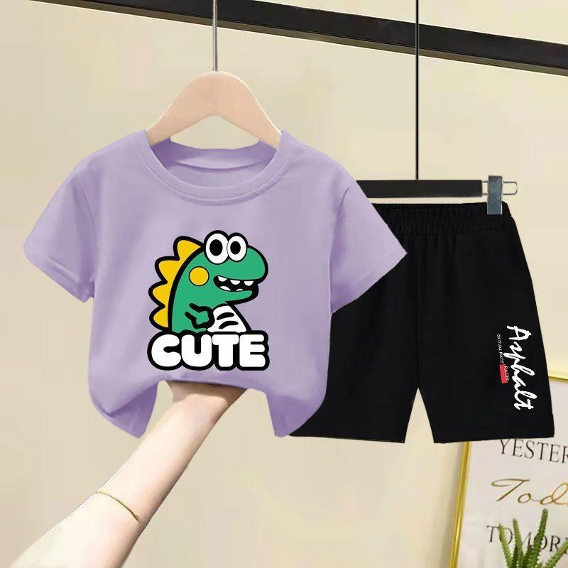 Boys' Short sleeved Short sleeved Set Summer New Style Set