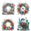 Acrylic 2D/Flat DIY Independence Day Special Shape Diamond Art Pendant Diamond Painting Set Window Hanging Art for Home Decor