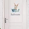Cartoon Cute Animals Rabbit Wall Stickers For Bathroom Door Decoration Living Room Kids Room Wall Decals