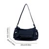 Women Nylon Multi-Pockets Handbag Casual Underarm Bag Lightweight Retro Korean Styles Commuting Shoulder Bag for Daily Travel
