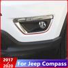 For Jeep Compass 2017 2018 ABS Chrome Front Tail Bumper Fog Light Lamp Cover Trim Garnish Molding Accessories