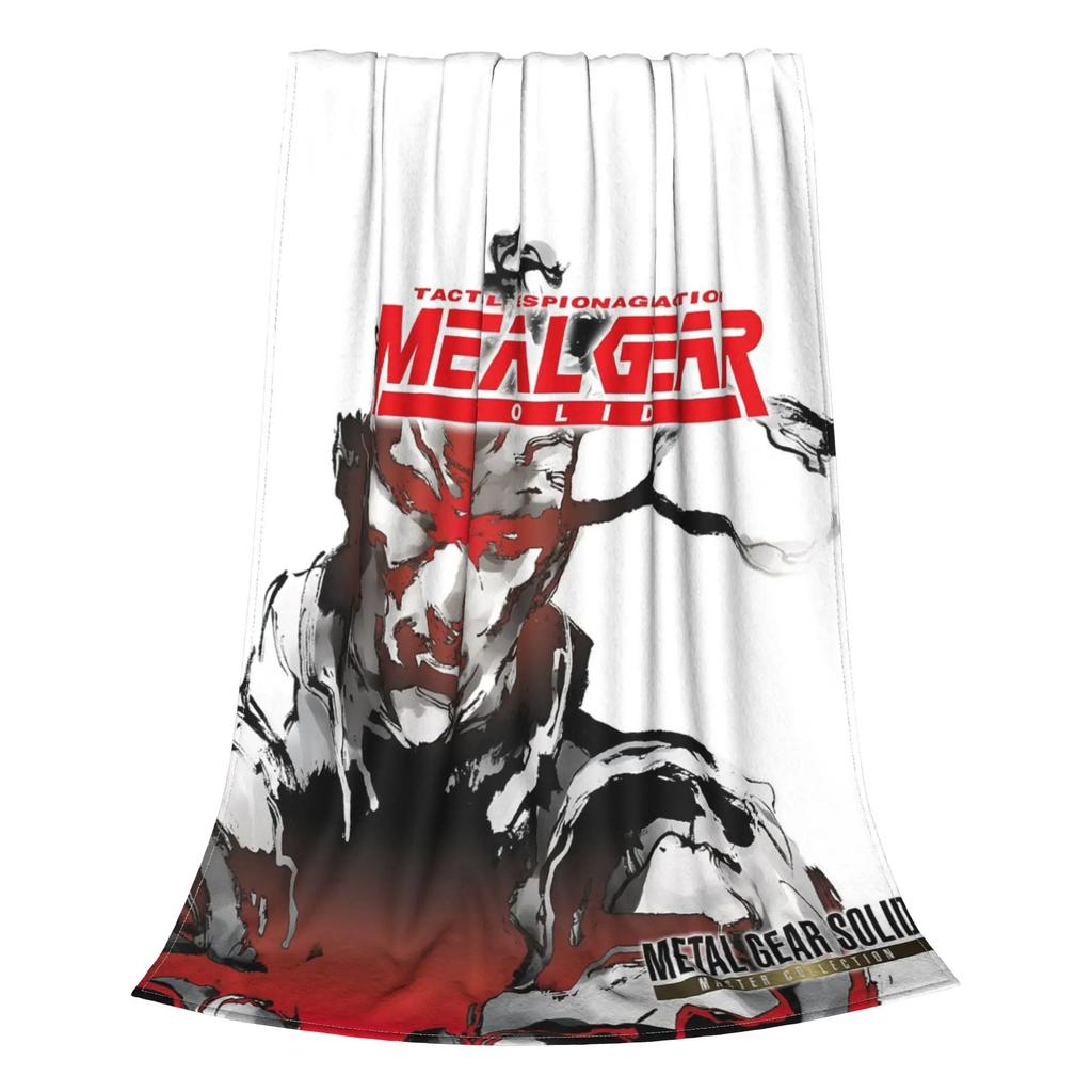 Flannel Throw Blanket MGS1 Solid Snake Game Metal Gear Warm Plush Blankets Soft Bedspread for Bed Living room Home Travel Couch