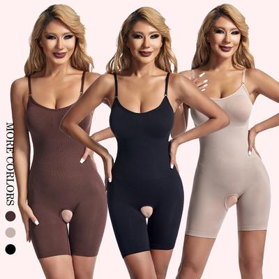 Seamless Bodysuit Compression Open Crotch Shapewear Women Push Up Belly Tightening Corset Full Body Shaper Bodysuit