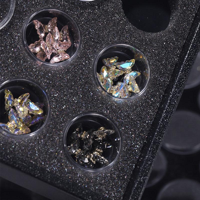 Nail Art Rhinestone Storage Box - Transparent, Large Capacity, 50 Compartments with Lid for Rhinestones & Jewelry