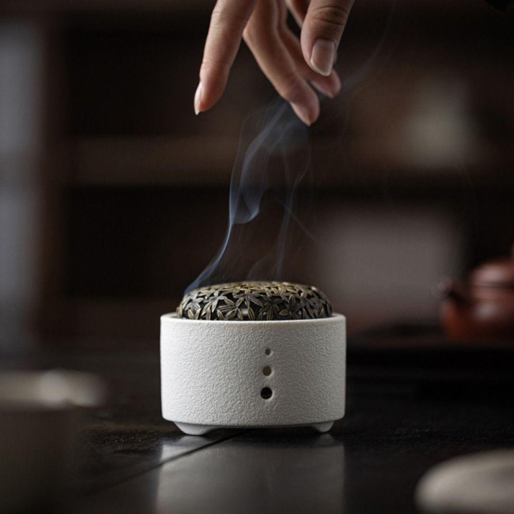 Retro Line Incense Burner Ceramics Aromatherapy Holder Antique Style Incense Censer Camping Garden