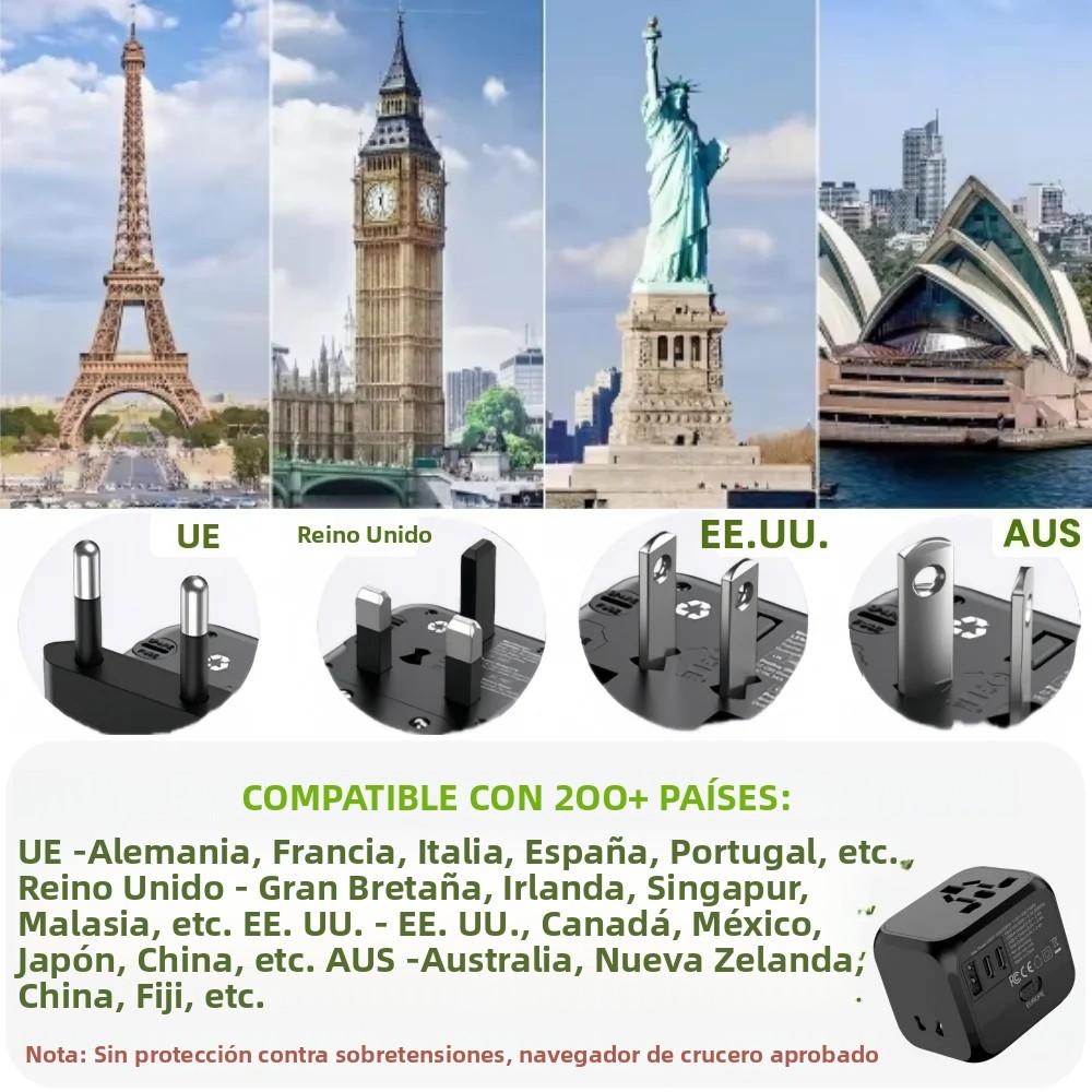 Universal Travel Adapter Plug, 220v To 5v Fast Charging Power Plug, Socket Converter for Europe US UK Asia, Portable Charger