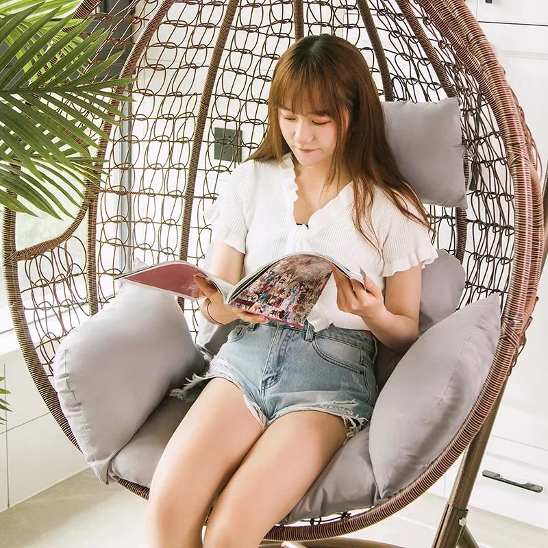 High Quality Outdoor Beach Chair Pad Hanging Egg Basket Swing Cushions Garden Rattan Basket Modern Patio Swing Chair Cushion